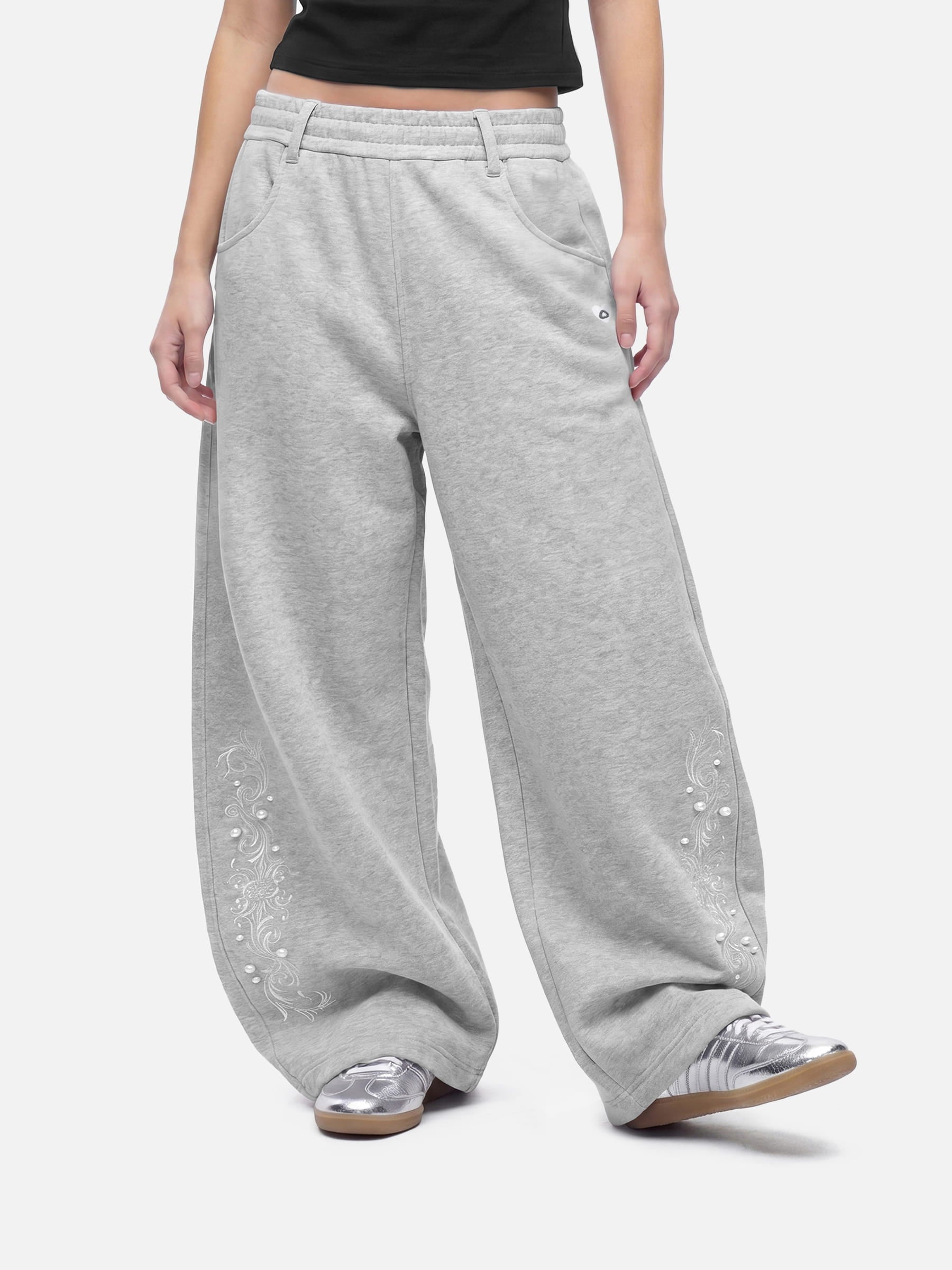 Aelfric Eden Embroidered Pearl Baggy Barrel Sweatpants – Aelfric eden
