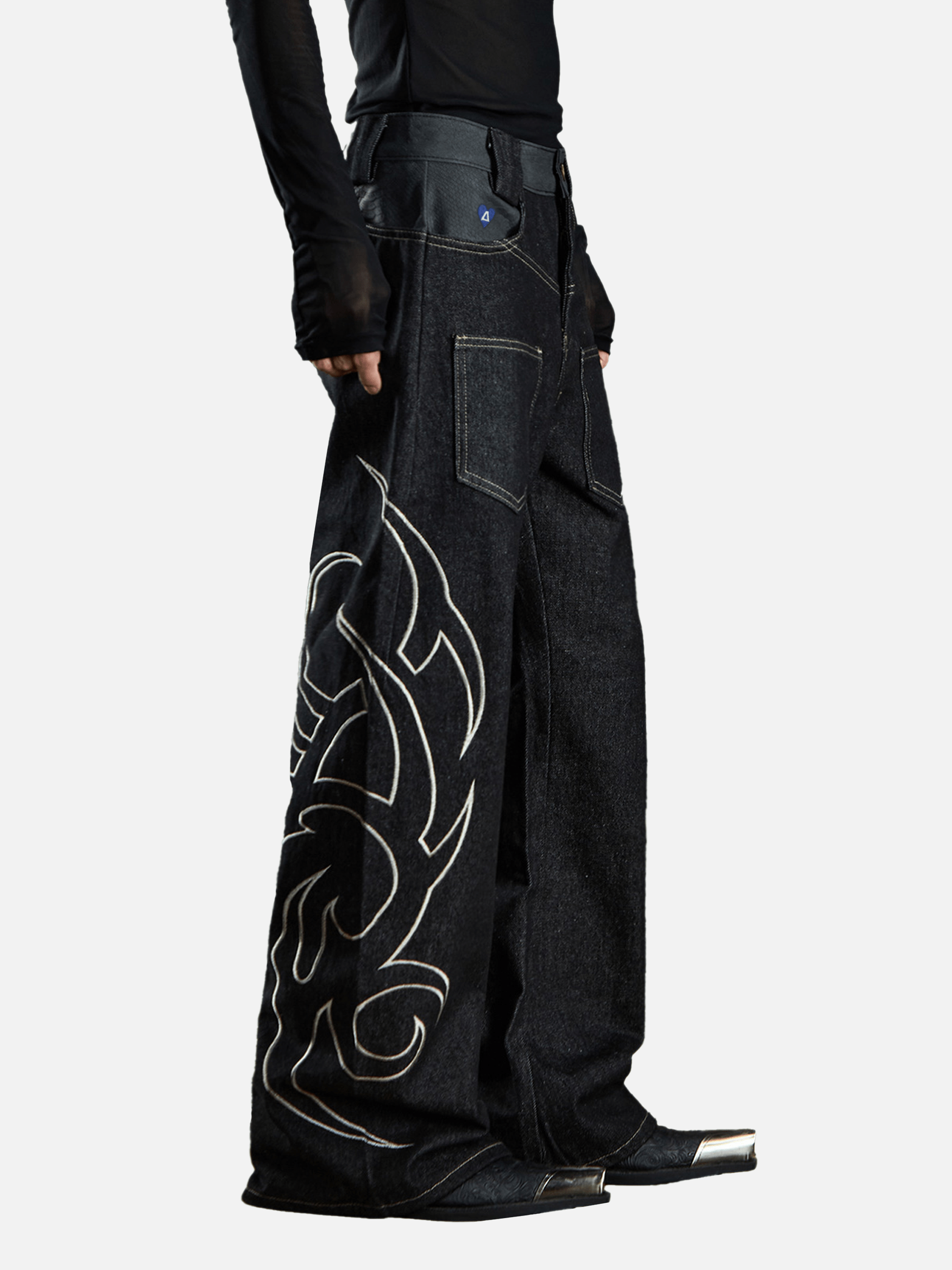Aelfric Eden Baggy Barrel Embroidery Jeans – Aelfric eden