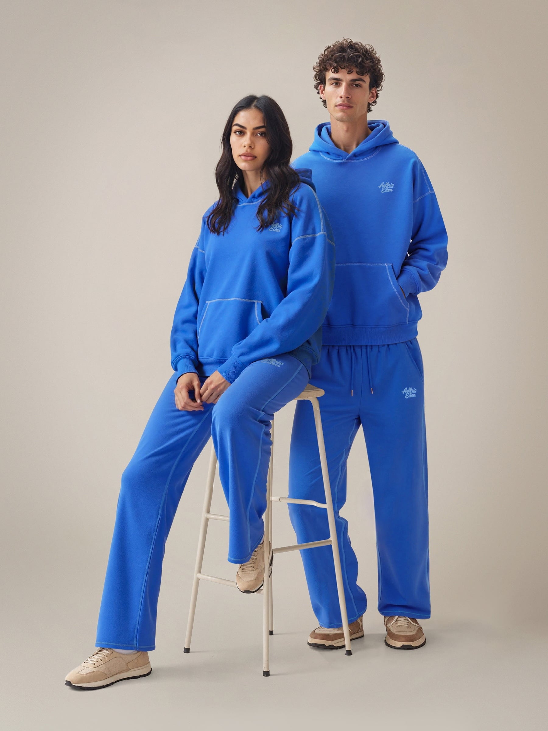 mini logo patch sweatshirt | CLOUD hoodie set – Cheap Muslim