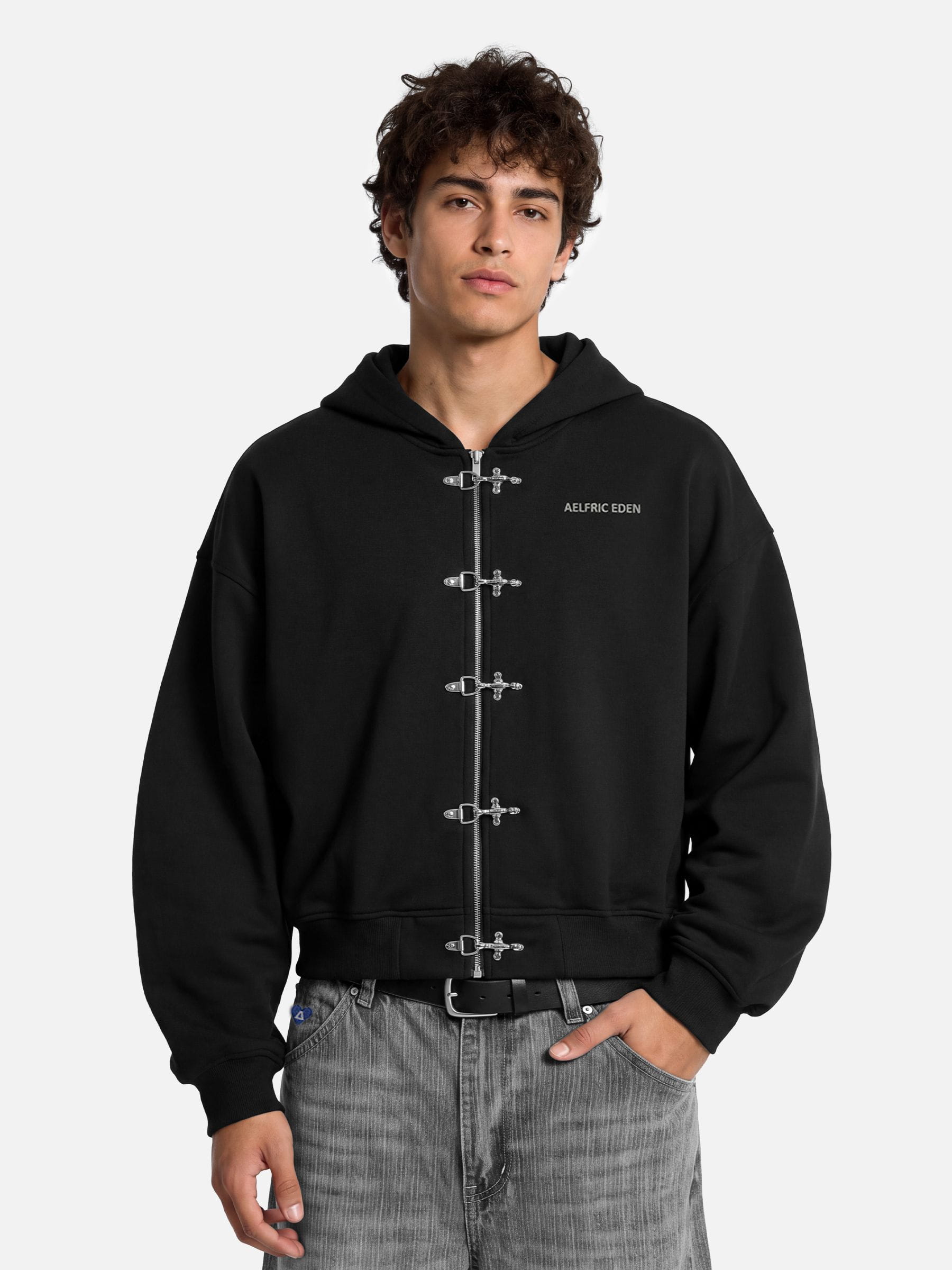 Aelfric Eden Boxy Fireman Clasp Zip Up Hoodie – Aelfric eden