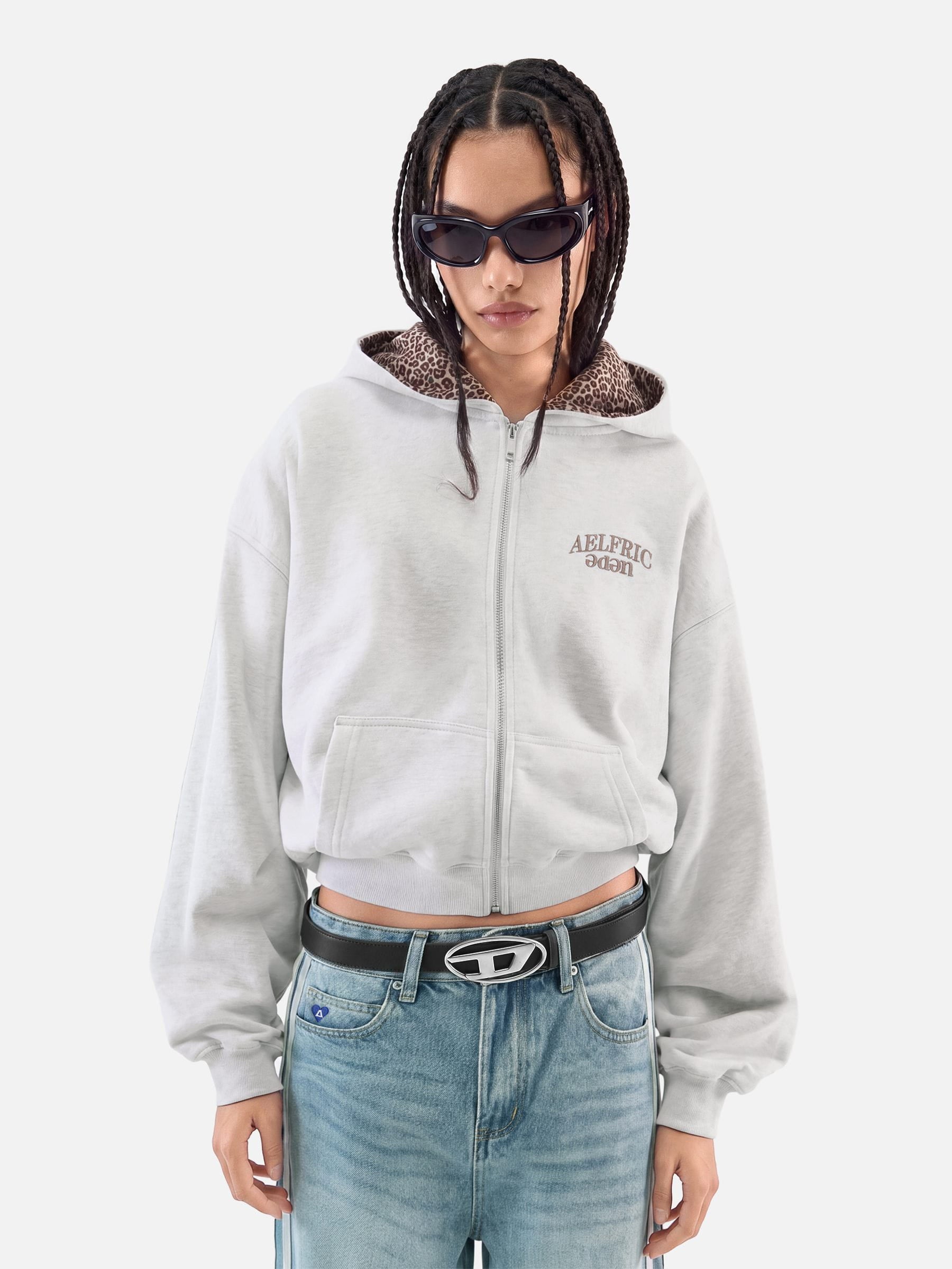 Aelfric Eden Boxy Leopard Lined Zip Up Hoodie – Aelfric eden