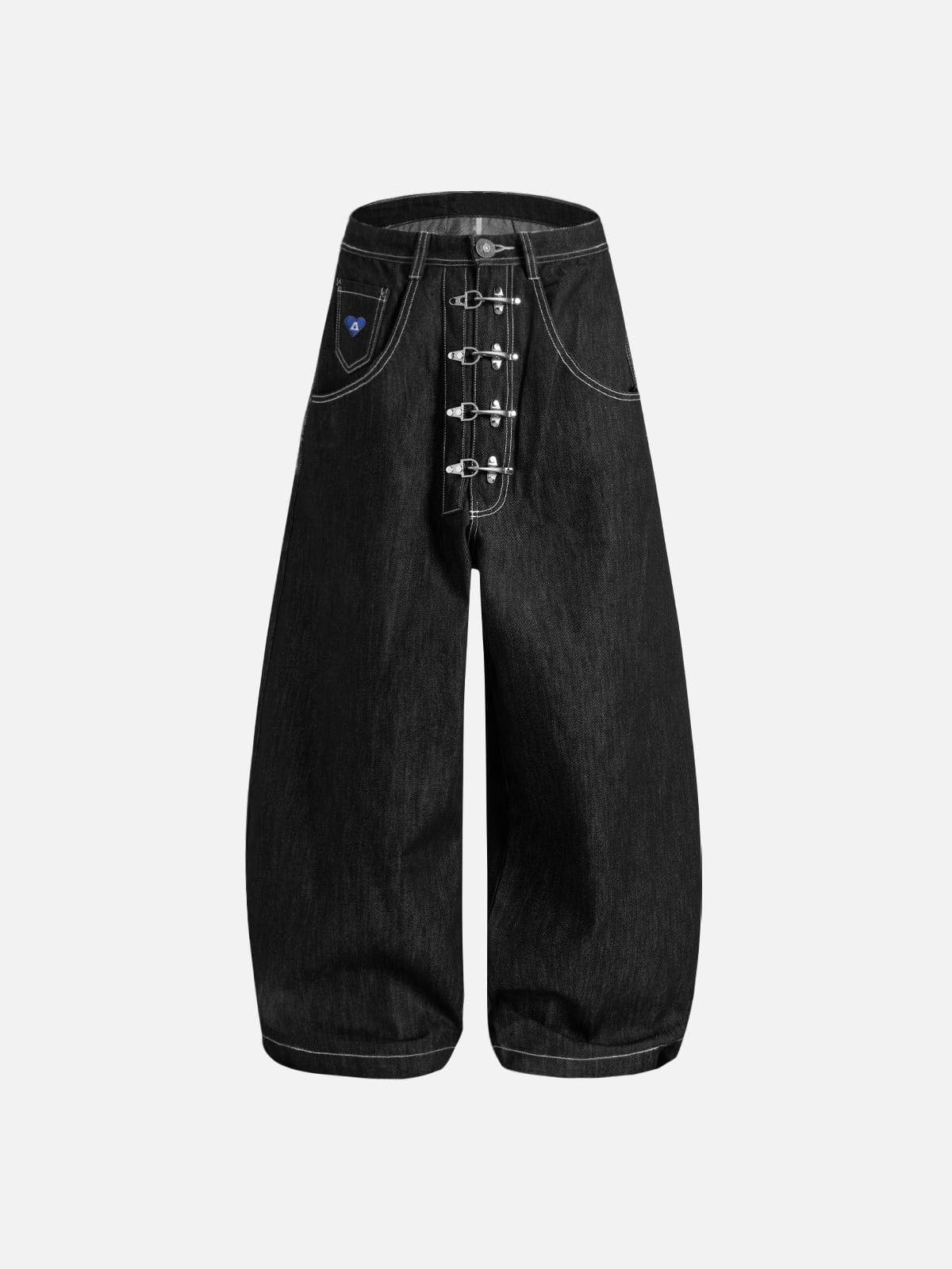 Aelfric Eden Metal Button Raw Baggy Barrel Jeans – Aelfric eden