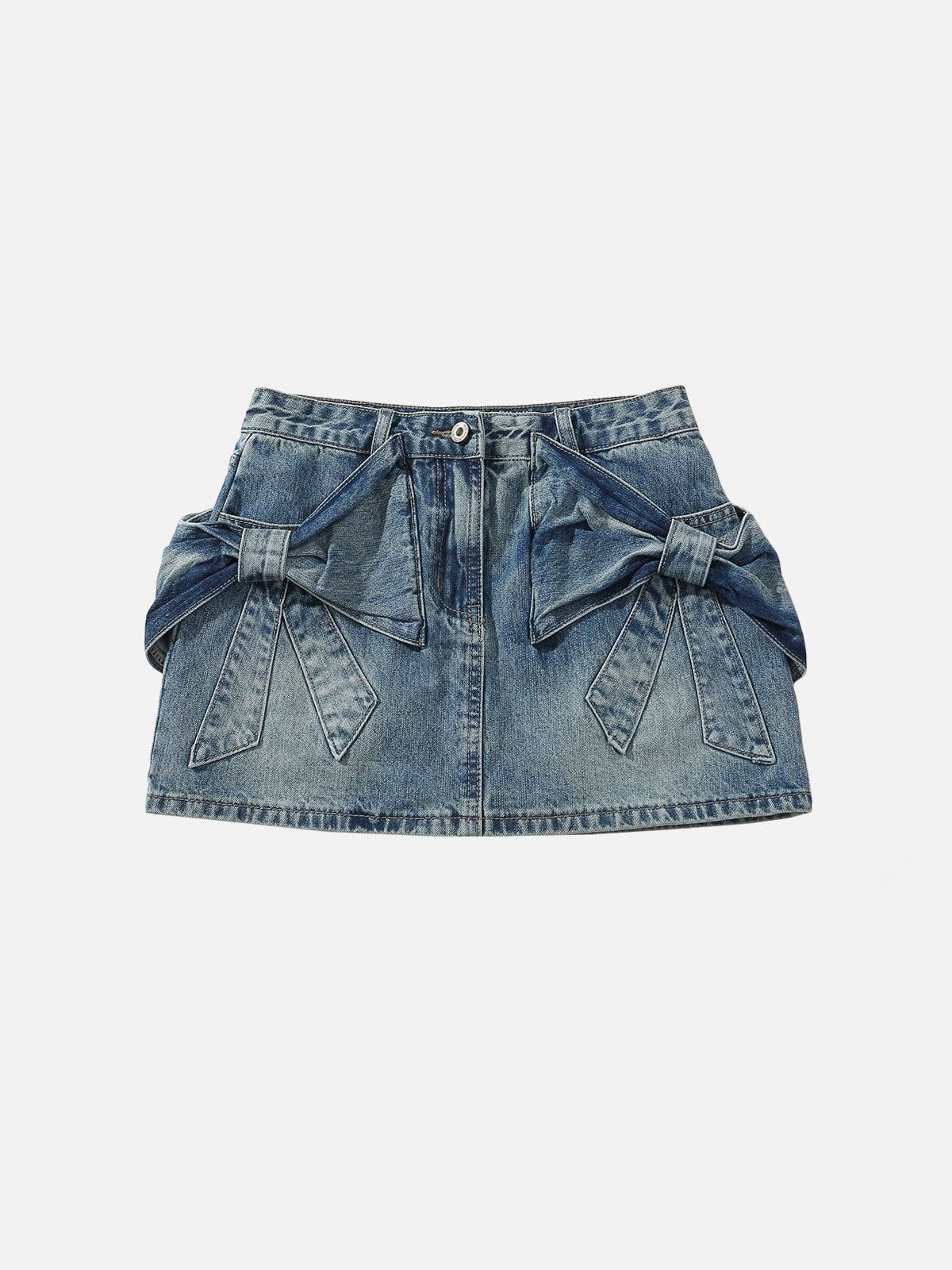 Aelfric Eden Bow Washed Denim Skirt Aelfric Eden Bow Washed Denim Skirt