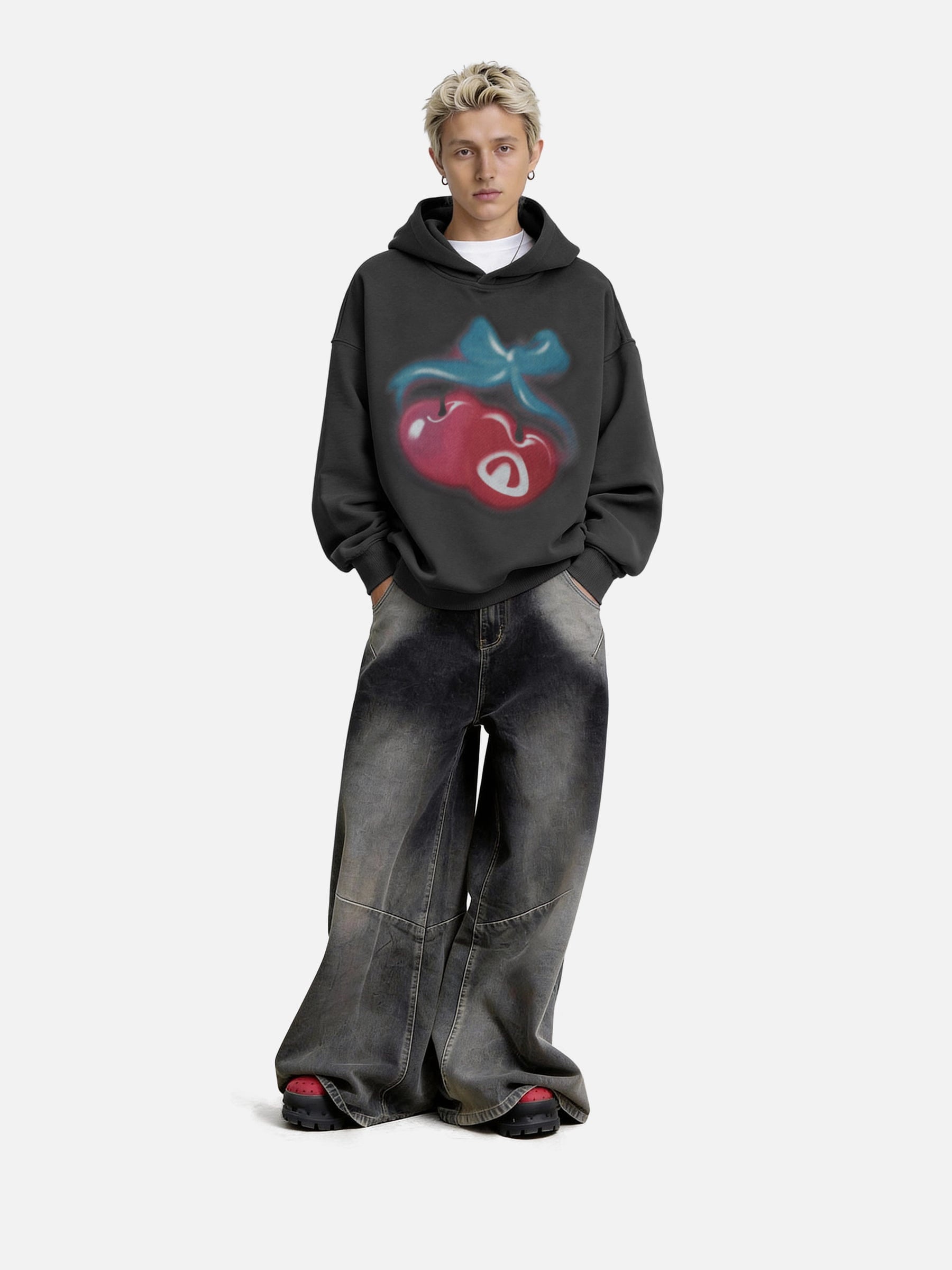 Aelfric Eden Oversized Cherry Pattern Pullover Hoodie – Aelfric eden