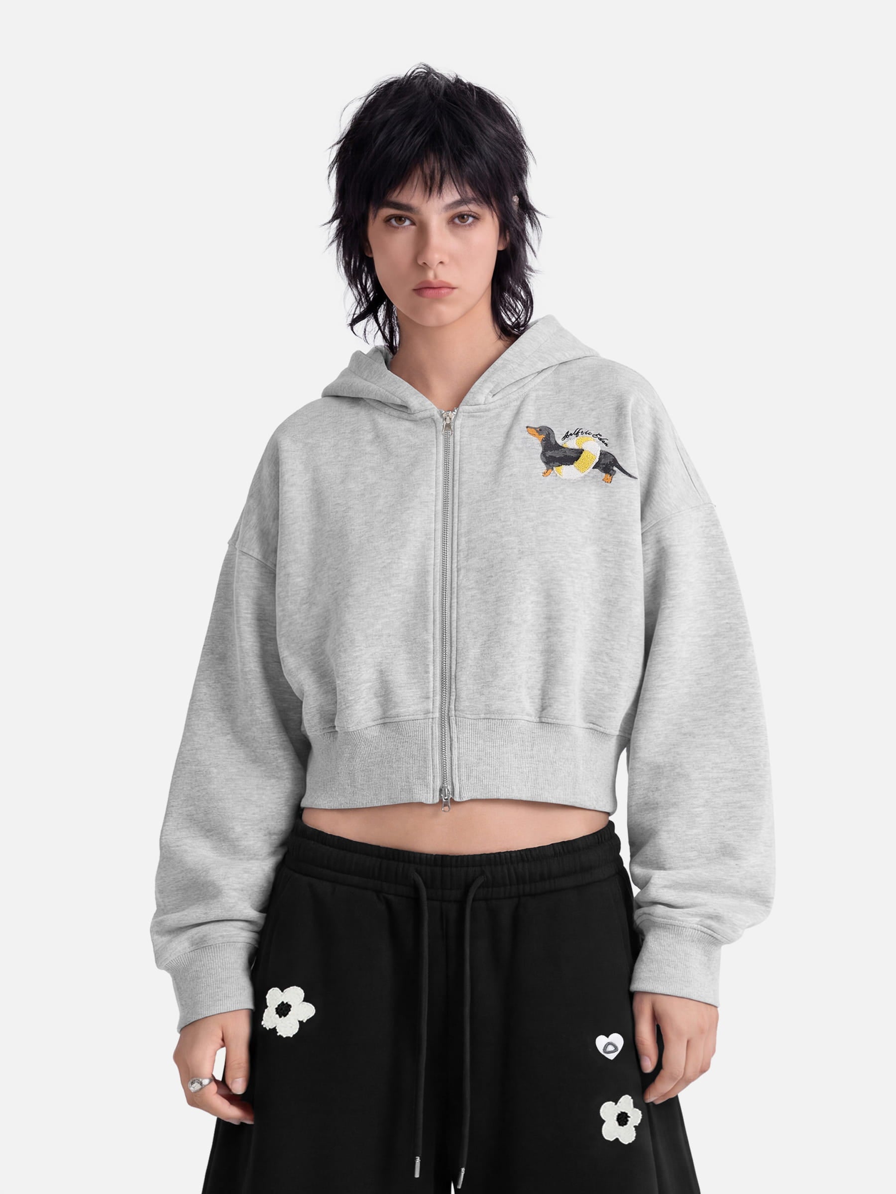Aelfric Eden Cropped Dachshund Zip Up Hoodie – Aelfric eden