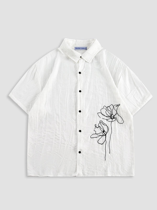 Aelfric Eden Flower Texture Short Sleeve Shirt