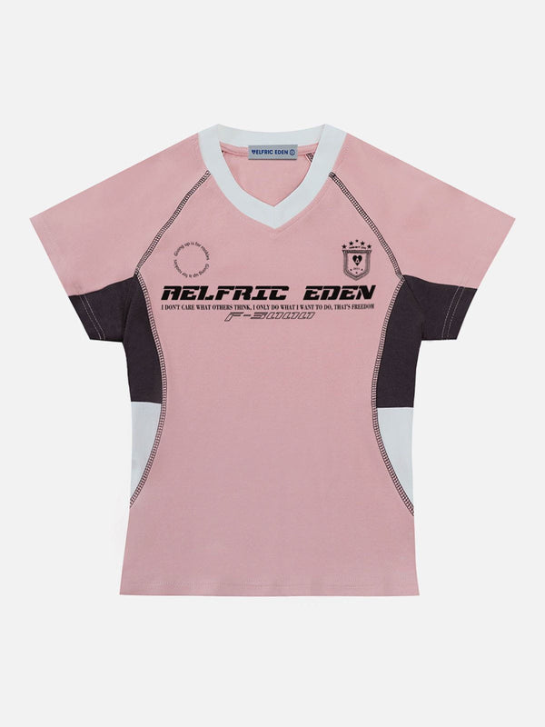 Aelfric Eden Open Stitching Racing V-Neck Tee