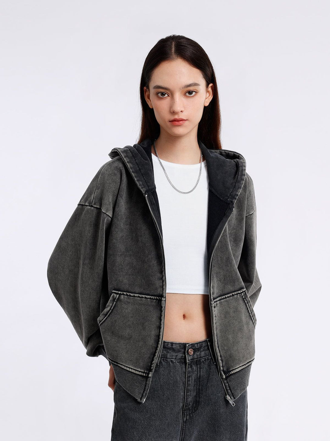 Washed Solid Zip Up Hoodie – Aelfric eden