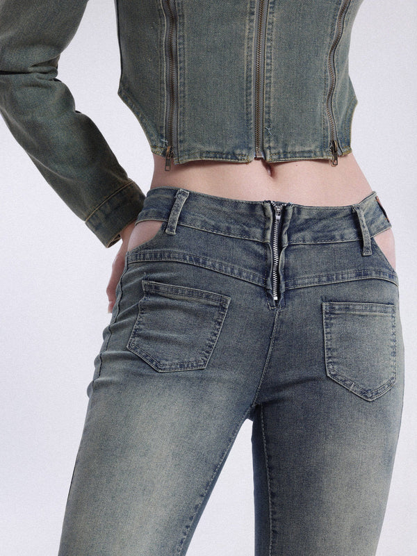 Cut-Out Washed Jeans<font color="#00249C"><br>S/S 24 The Dreamers</font>