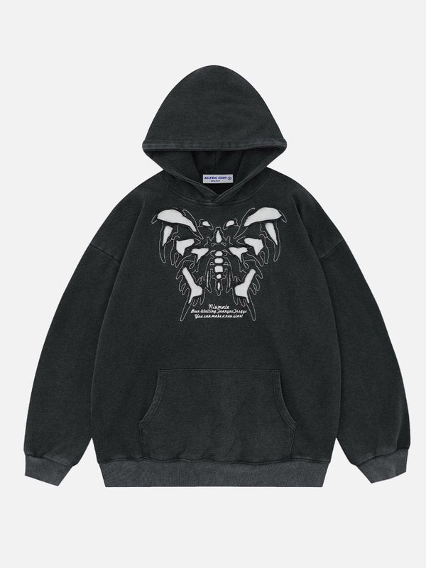 Aelfric Eden Washed Skeleton Butterfly Hoodie