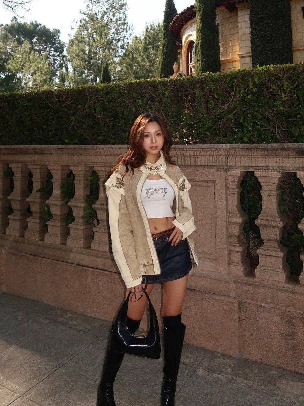 Aelfric Eden Retro Stand Collar Denim Jacket