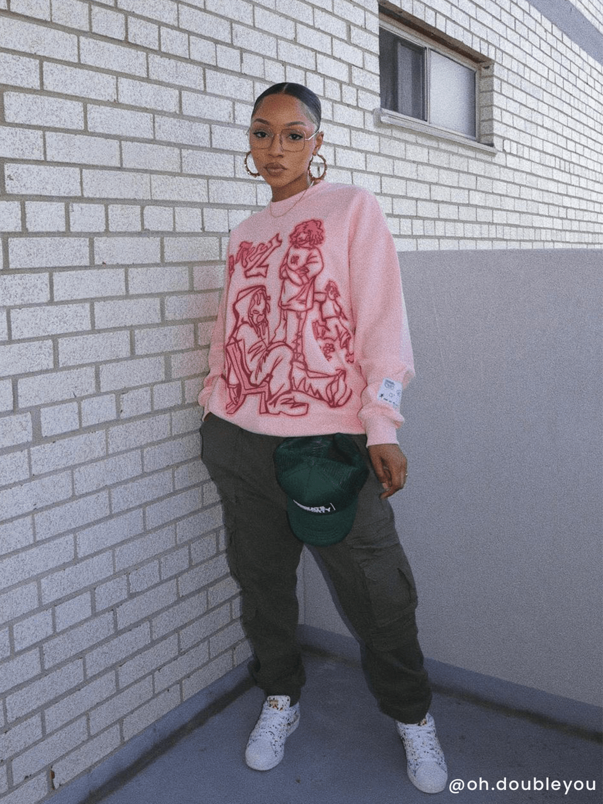 Aelfric Eden Cartoon Line Character Print Sweatshirt