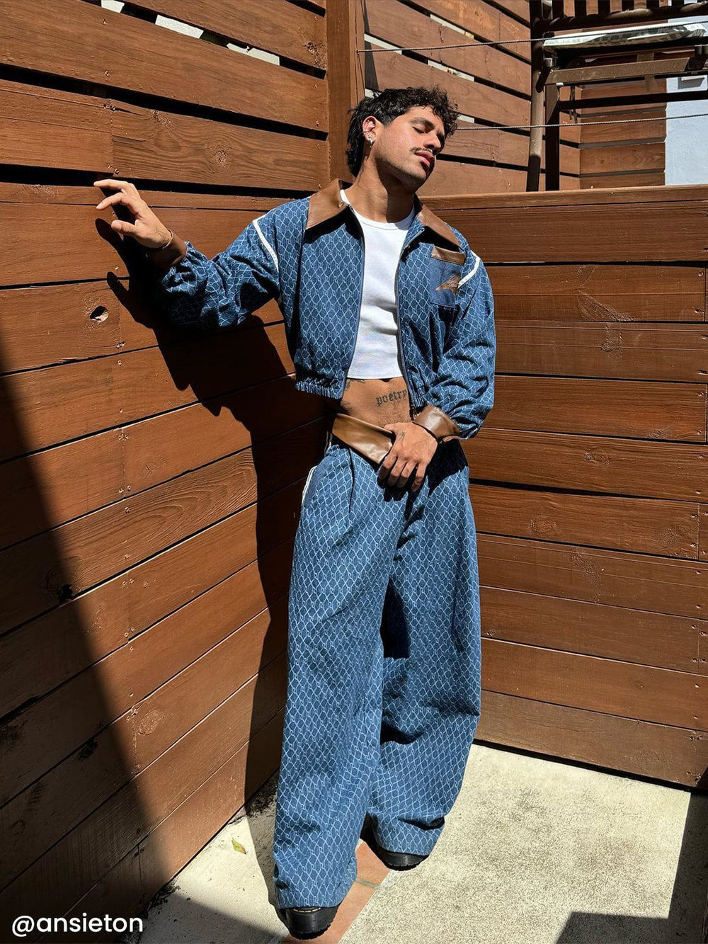 Vintage Denim Jacquard Set – Aelfric eden