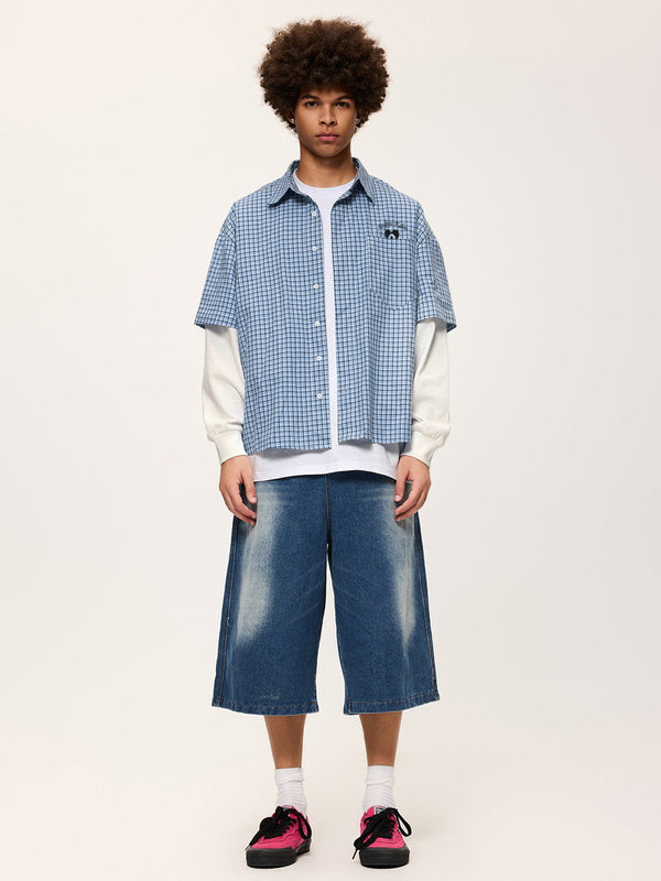 Aelfric Eden Plaid Patchwork Long Sleeve Shirt