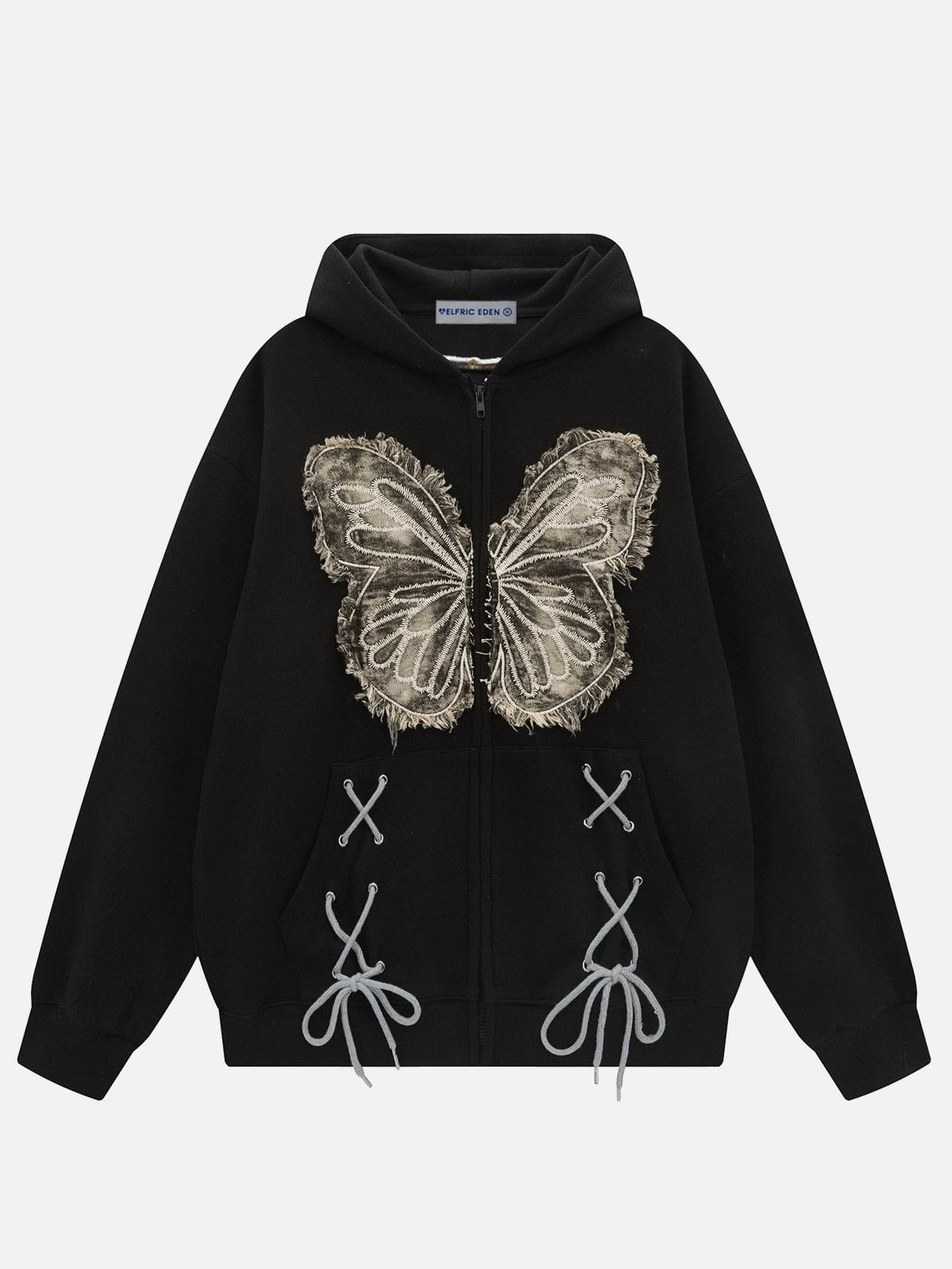 Aelfric Eden Fringe Washed Butterfly Hoodie