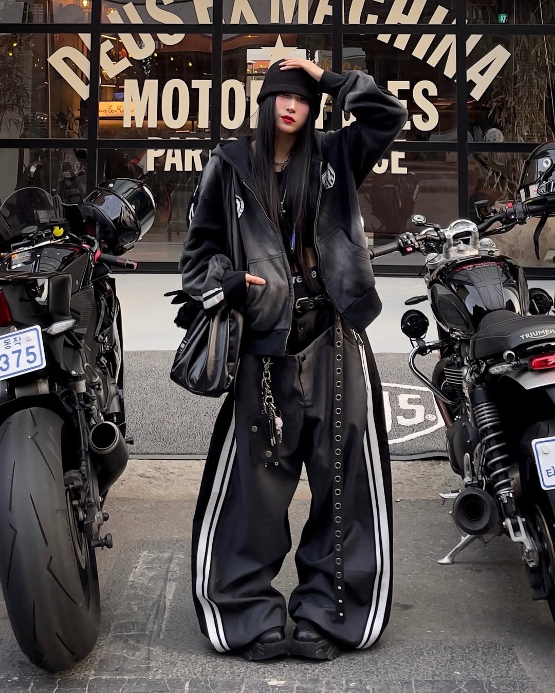 AELFRIC EDEN ストライプパンツ ブラック Aelfric Eden Baggy Barrel Stripe Pants – Aelfric eden