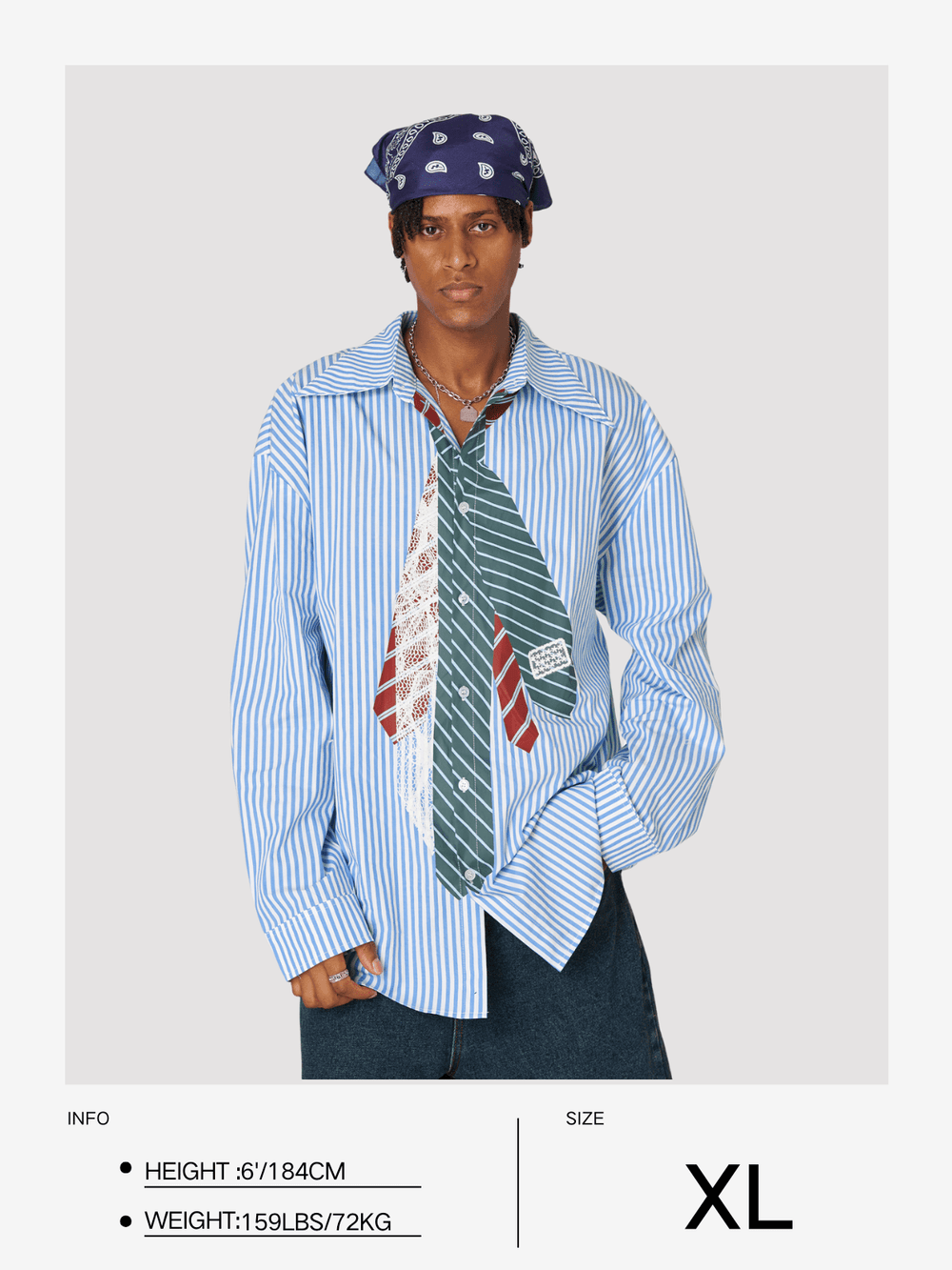 Aelfric Eden Necktie Graphic Stripe Long Sleeve Shirt Aelfric Eden Necktie Graphic Stripe Long Sleeve Shirt