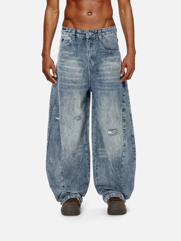 Aelfric Eden Distressed Washed Barrel Jeans