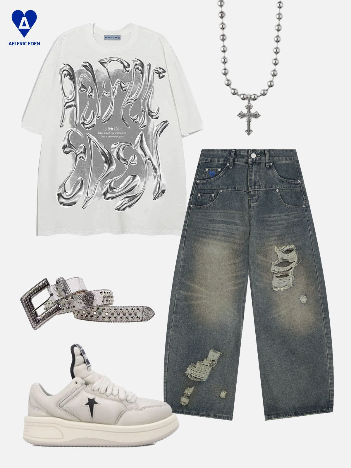 Aelfric Eden Distressed Super Baggy Barrel Jeans