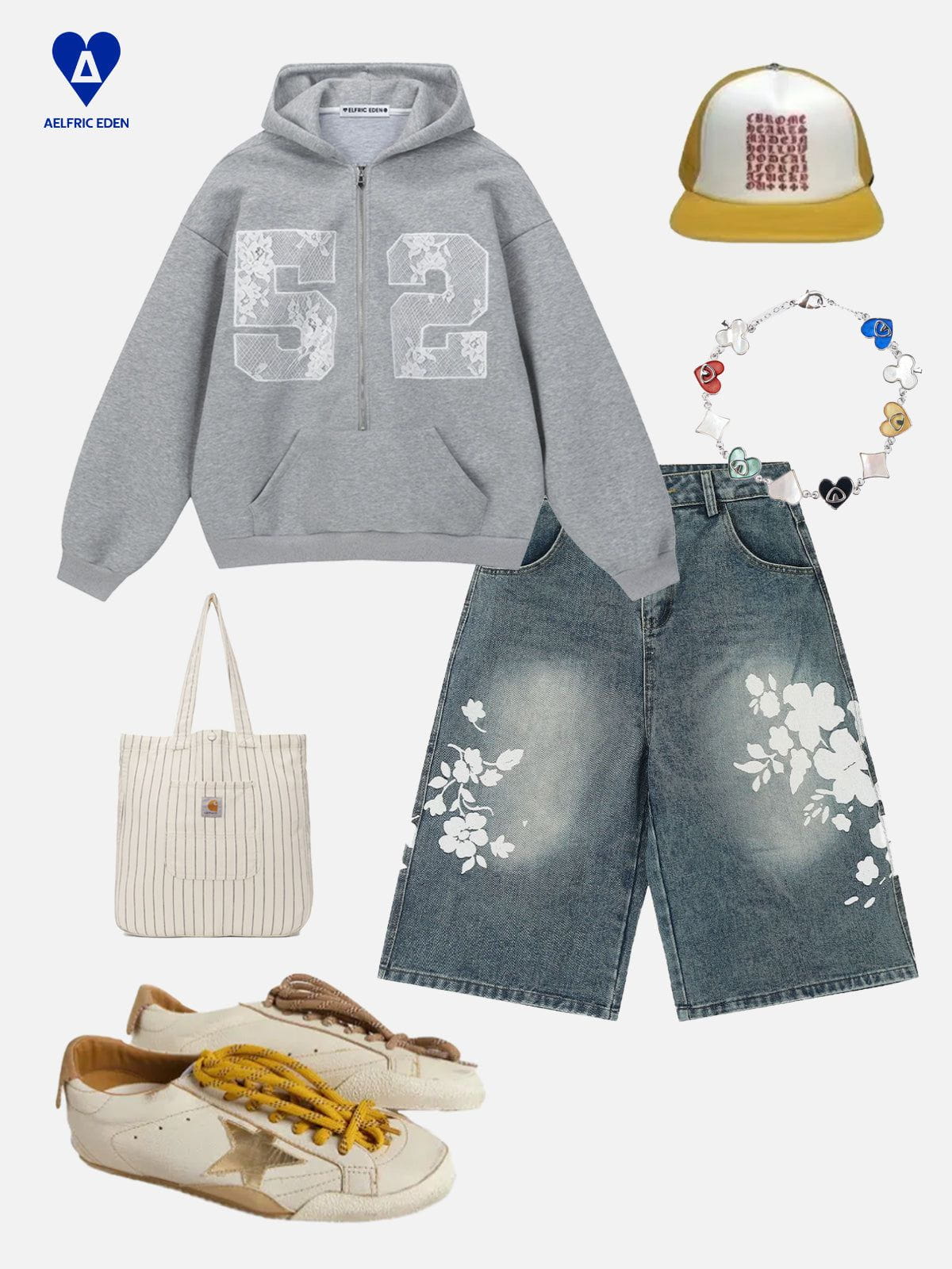 Aelfric Eden Lace Number Half Zip Up Hoodie – Aelfric eden