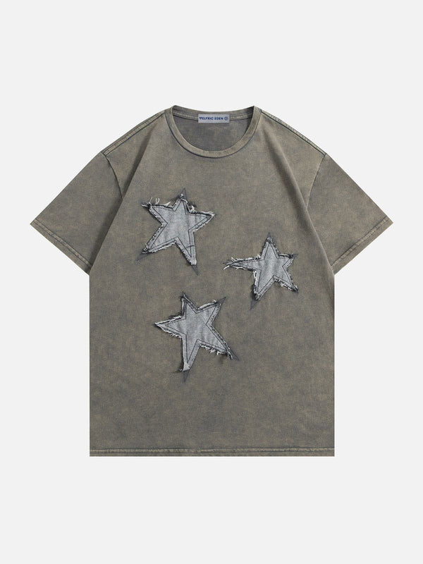 Aelfric Eden Star Applique embroidery Washed Tee