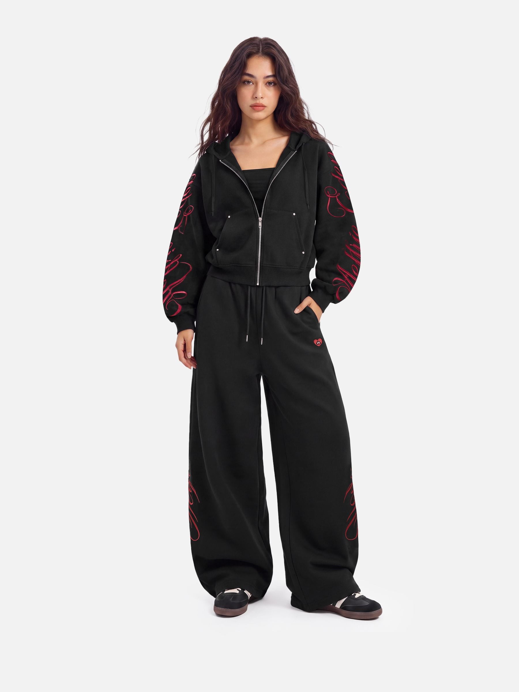 Aelfric Eden Boxy Script Embroidery Hoodie Sets – Aelfric eden
