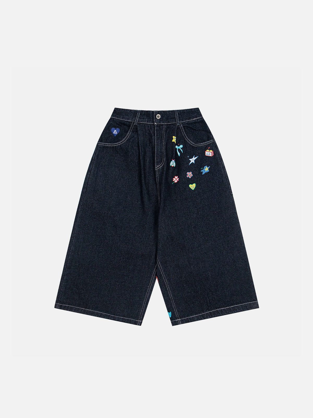 Aelfric Eden Cartoon Sticker Print Baggy Longline Jorts