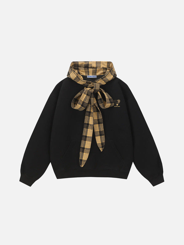 Aelfric Eden Plaid Bow Pullover Hoodie