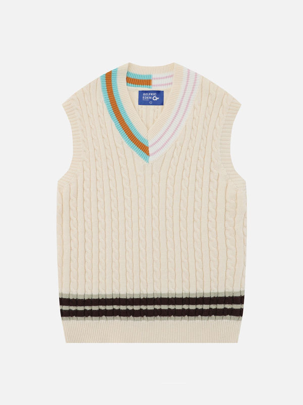 Aelfric Eden V-neck Knit College Style Sweater Vest