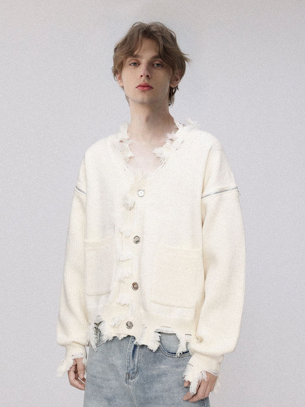 Aelfric Eden Removable sleeves Distressed Cardigan @nevebrokedawg