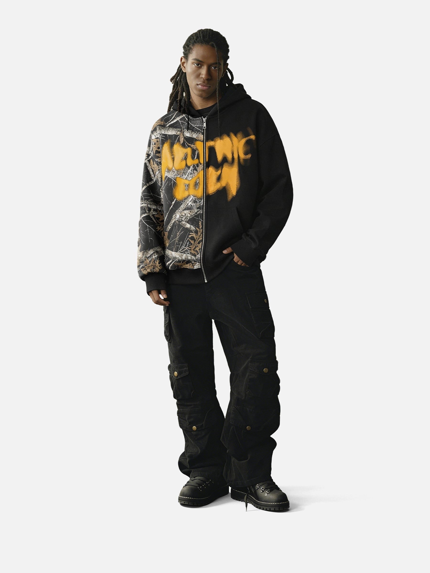 Aelfric Eden Leaf CAMO Graffiti Patchwork Zip Up Hoodie – Aelfric eden