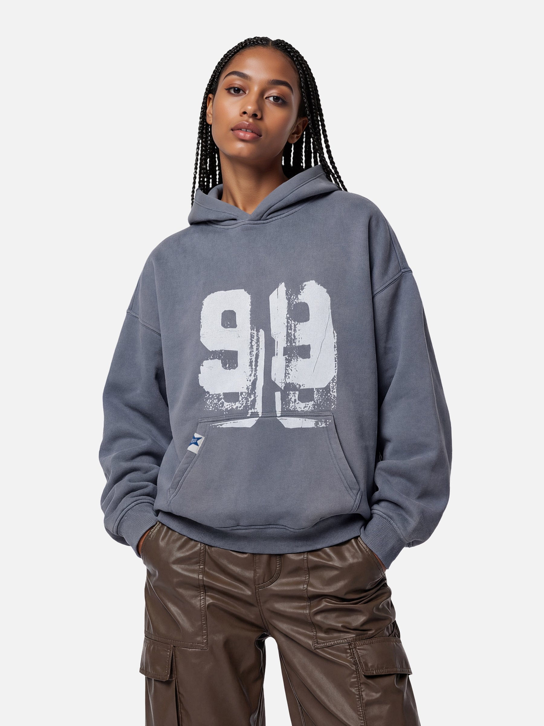 AELFRIC EDEN グラフィックパーカー S ネイビー Aelfric Eden Blurring Star Washed Hoodie – Aelfric eden