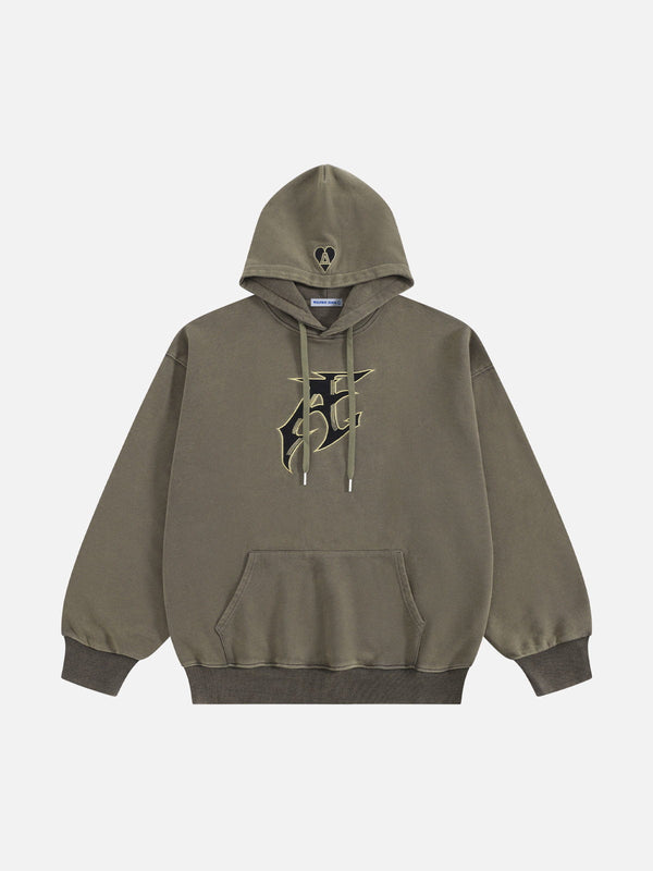 Aelfric Eden Oversized Embroidery Washed Pullover Hoodie