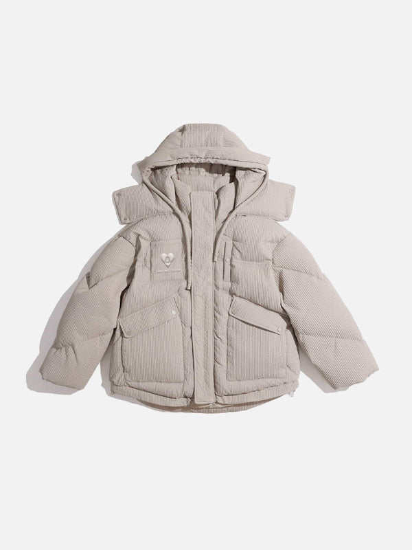 City Of Love Solid Hooded Down Coat