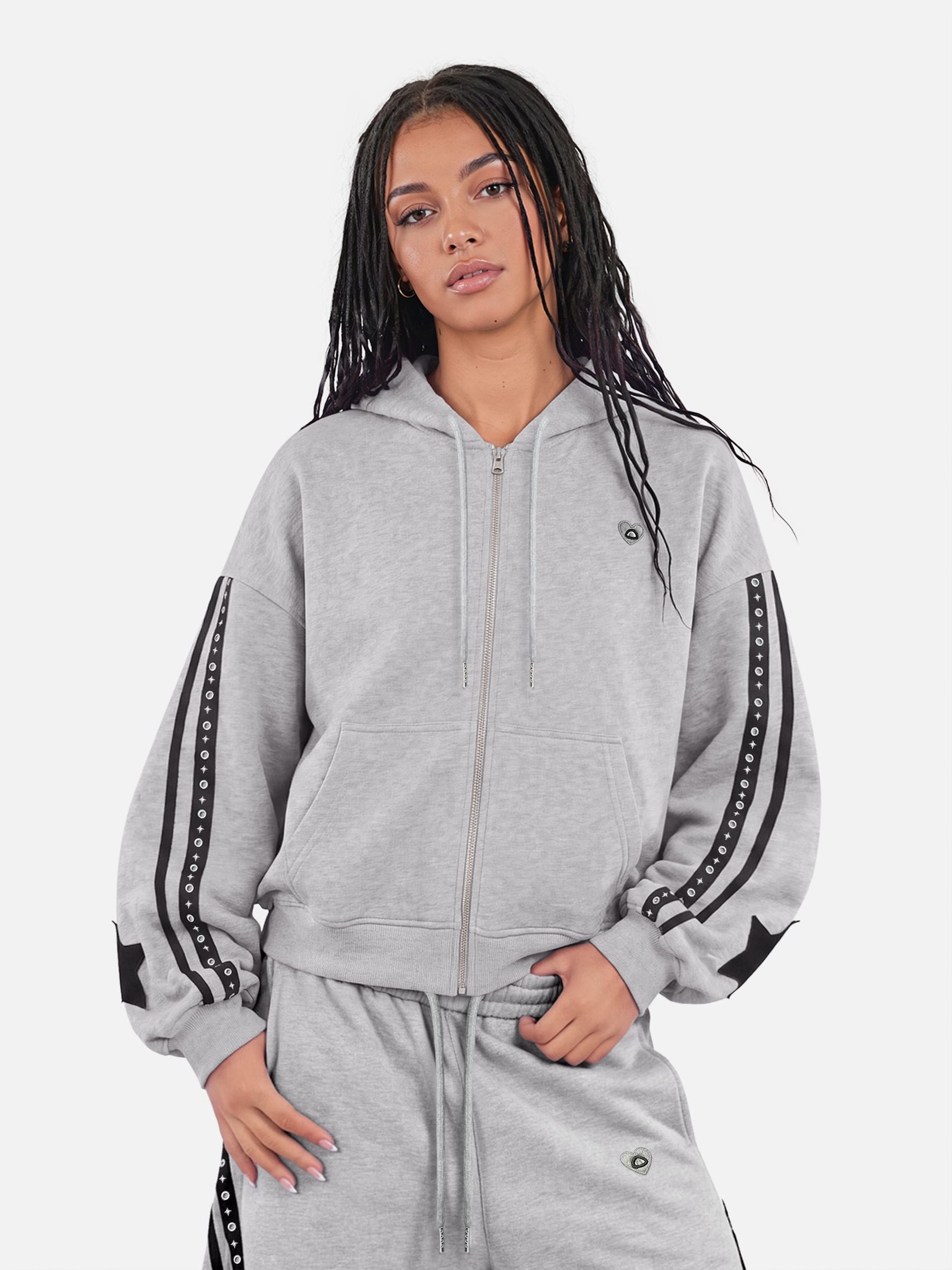 Aelfric Eden Boxy Panel Zip Up Hoodie