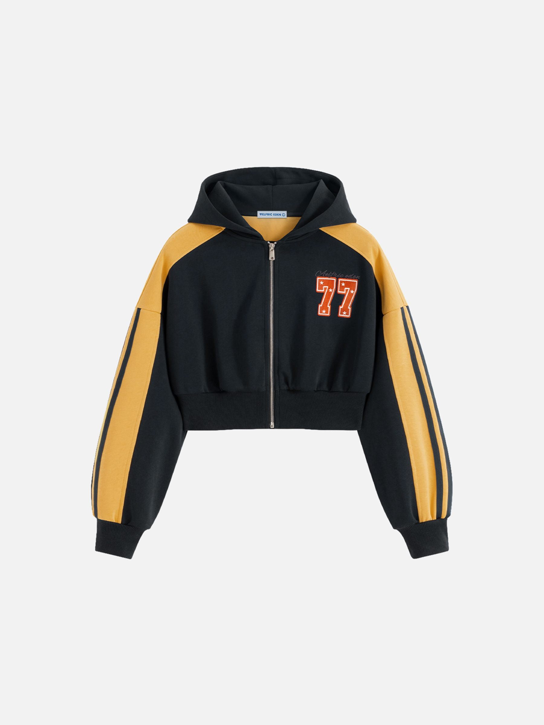 Aelfric Eden Cropped Color Block Zip Up Hoodie – Aelfric eden