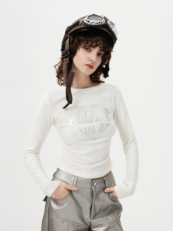 Aelfric Eden Texture Heart Long Sleeve Tee<font color="#00249C"><br>S/S 24 The Dreamers</font>