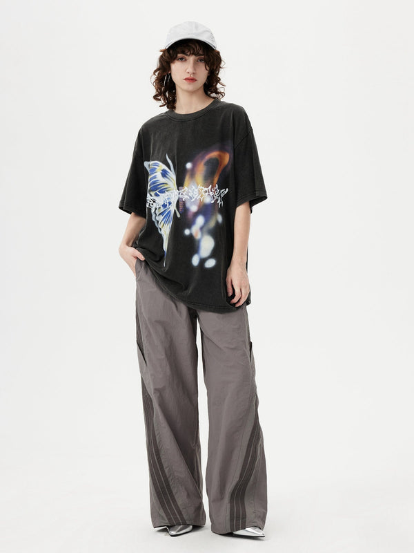 Aelfric Eden Irregular Butterfly Print Washed Tee