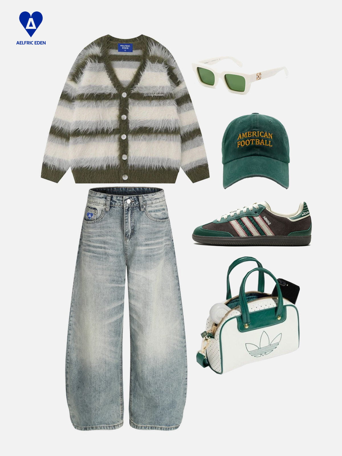 Aelfric Eden Color Blocking Striped Cardigan