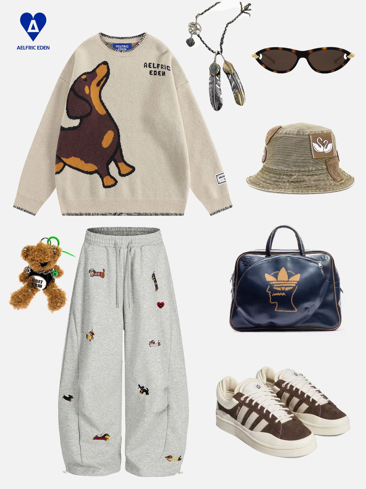 [Pre-Order] Aelfric Eden Hand Drawn Dachshund Jacquard Sweater