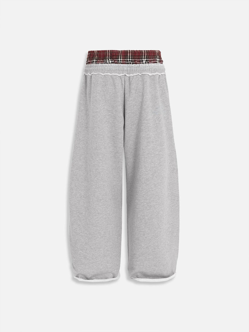 Aelfric Eden Geruite patchwork joggingbroek heren plaid patchwork sweatpants dames vrijetijdsbroek casual sportbroek streetwear hoge taille comfortabele losse broek, wit, L