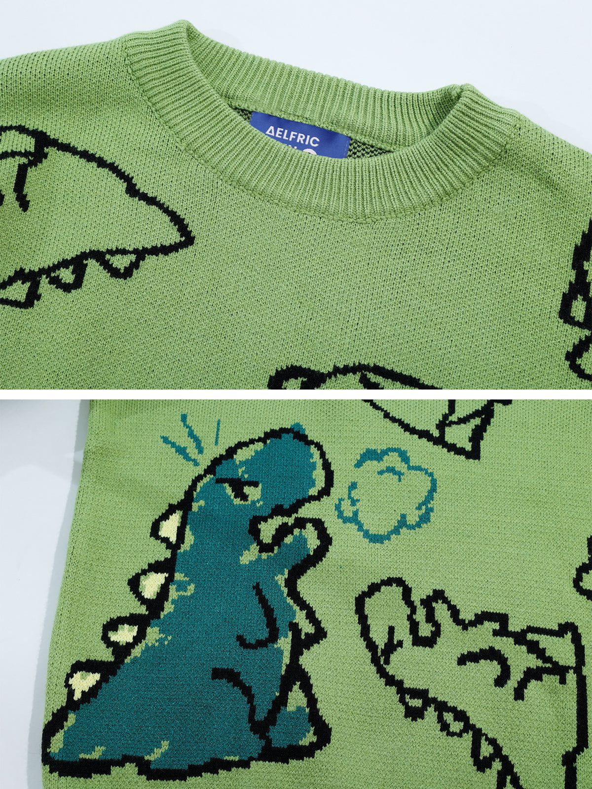 Aelfric Eden Dinosaur Cartoon Pattern Knit Sweater