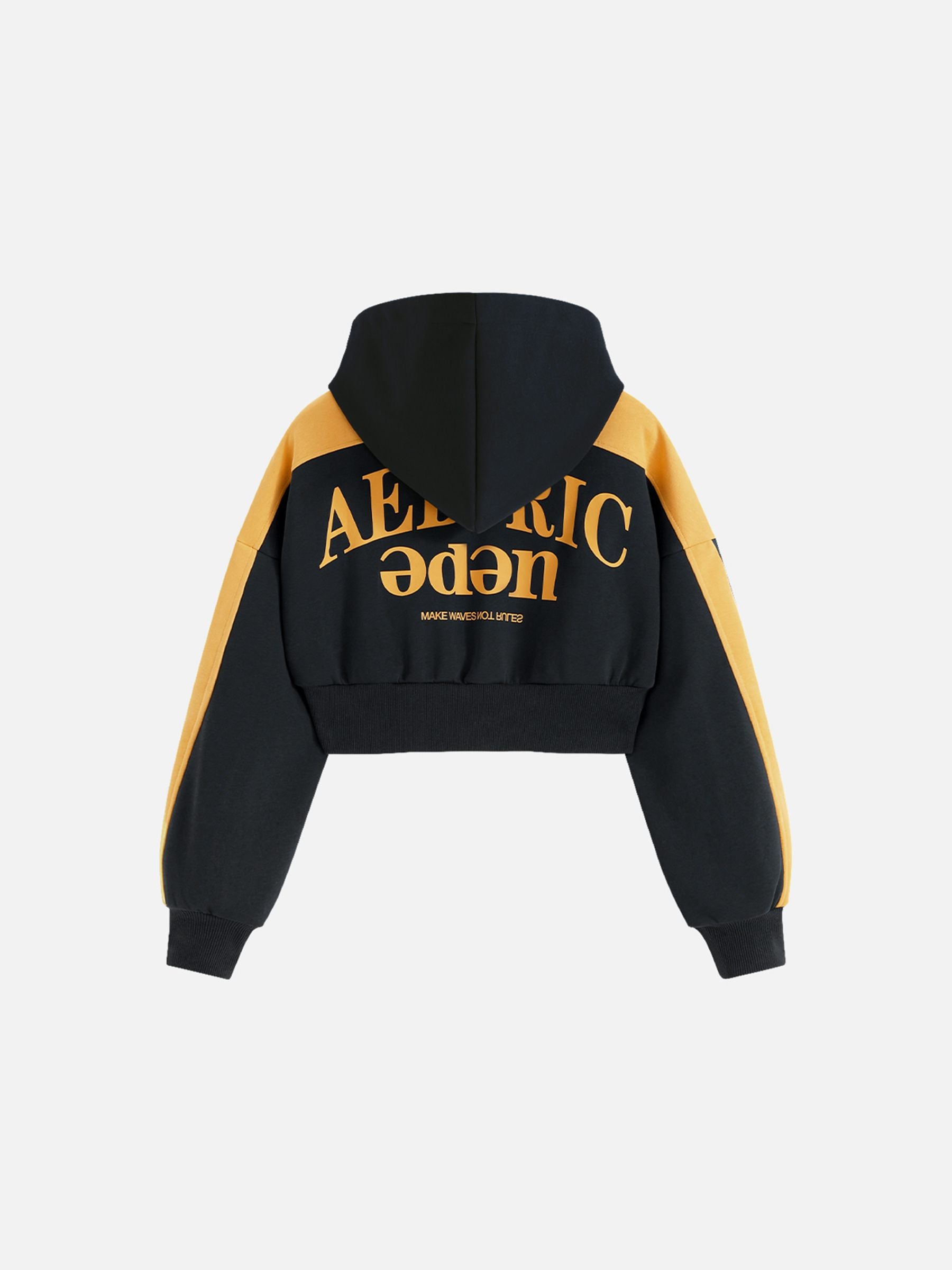Aelfric Eden Cropped Color Block Zip Up Hoodie – Aelfric eden