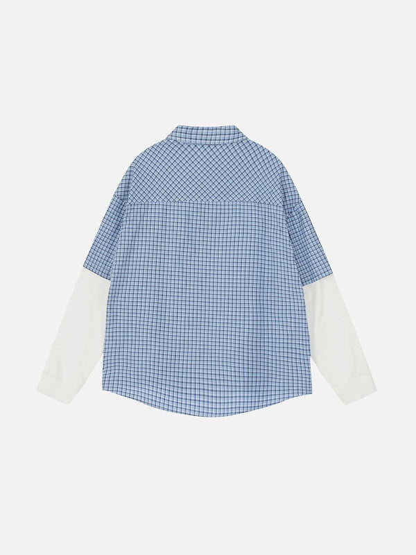 Aelfric Eden Plaid Patchwork Long Sleeve Shirt