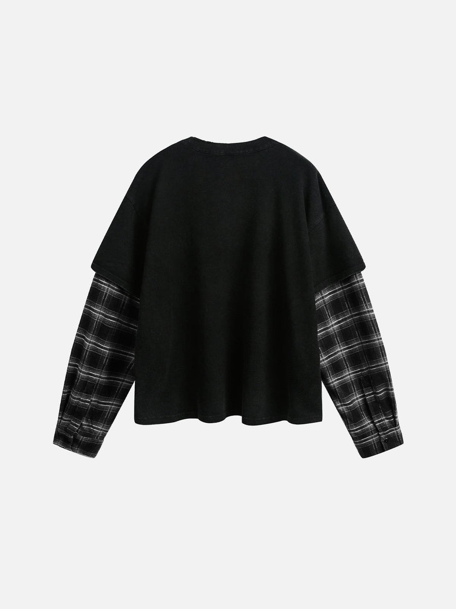 Aelfric Eden Plaid Two Layer Washed Long Sleeve Tee