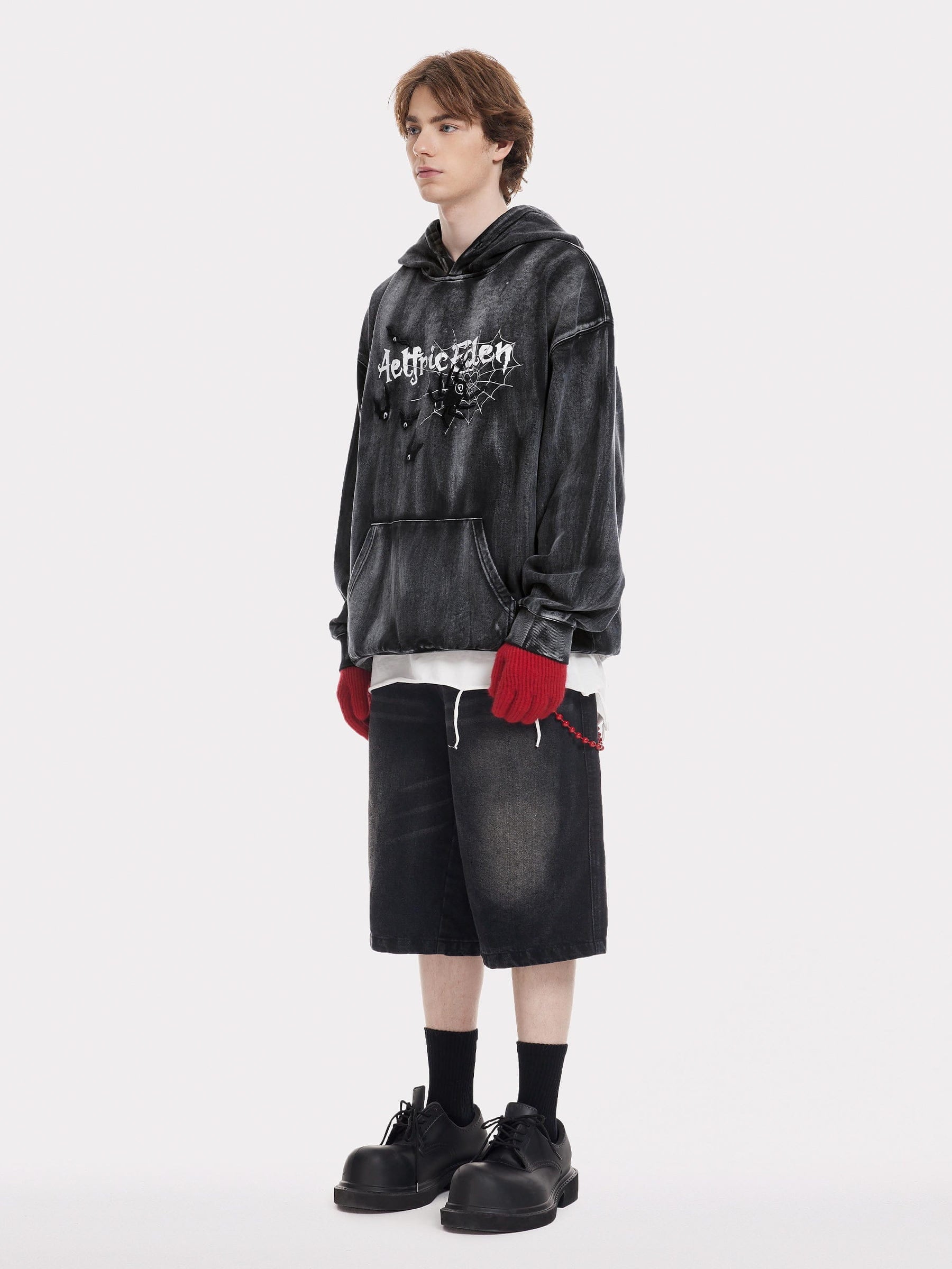 Aelfric Eden Embroidery Bat Spider Washed Hoodie – Aelfric eden