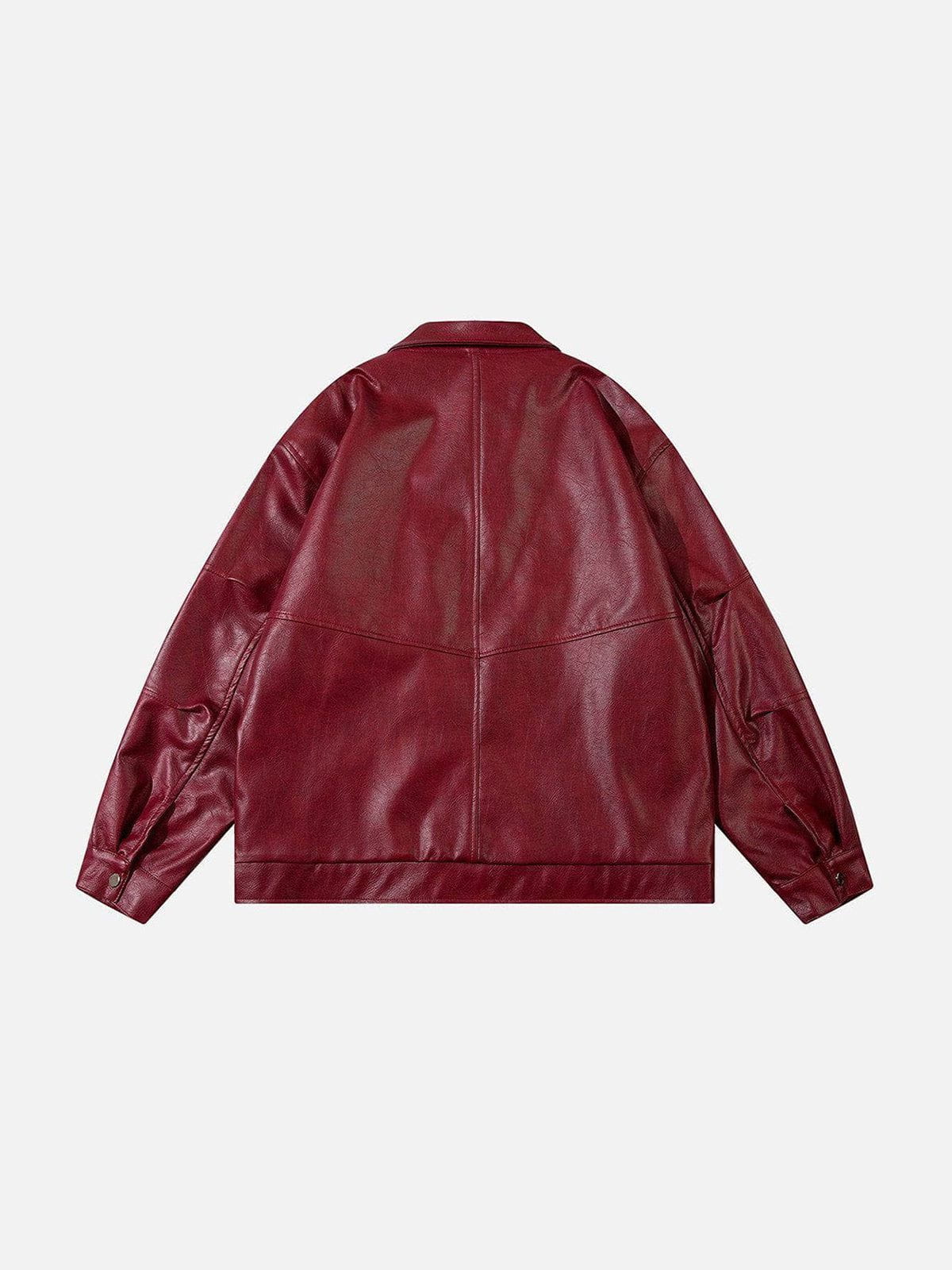 Aelfric Eden Vintage Burgundy Essential Faux Leather Jacket