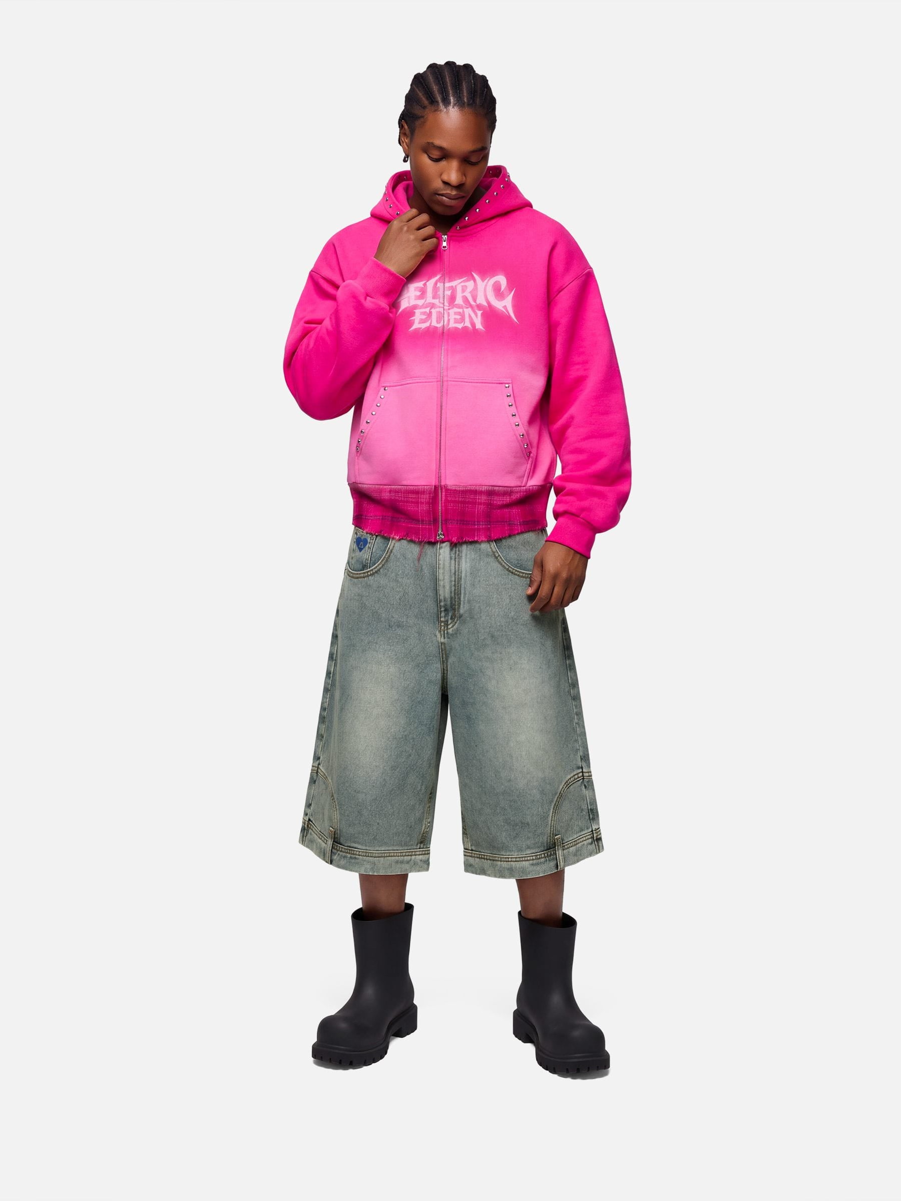 Aelfric Eden Boxy Washed Studded Zip Up Hoodie – Aelfric eden