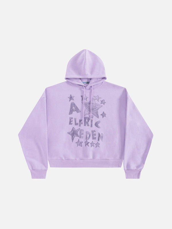 Aelfric Eden Oversized  Graffiti Star Graphic Hoodie