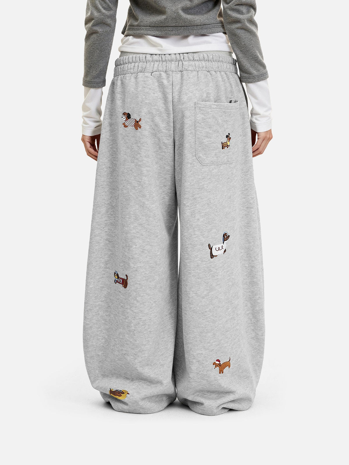 Aelfric Eden Embroidery Puppy Baggy Barrel Sweatpants